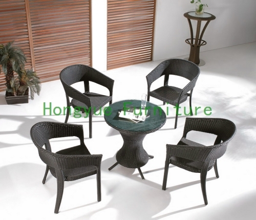 Living room wicker table chair set factory