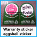 destructive tamper evident security eggshell stickers