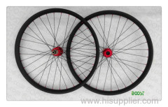 26er Carbon MTB wheelsets 35mm Width Clincher Hookless Tubeless Compatible for Cross Country