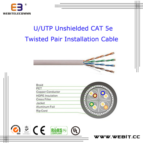 U/UTP unShielded Cat 5e Twisted Pair Installation cable