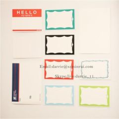 MINRUI self adhesive labels factory custom any design for free hello my name is Eggshell sticker