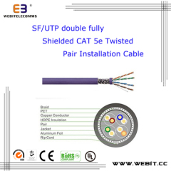 SF/UTP double fully Shielded Cat 5e Twisted Pair Installation cable