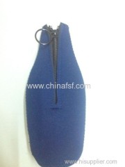 Promotional cheap zipper beer holder neoprene bottle cover