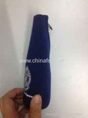 Promotional cheap zipper beer holder neoprene bottle cover