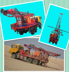 Truck mounted drilling rig for seismic drilling in in desert