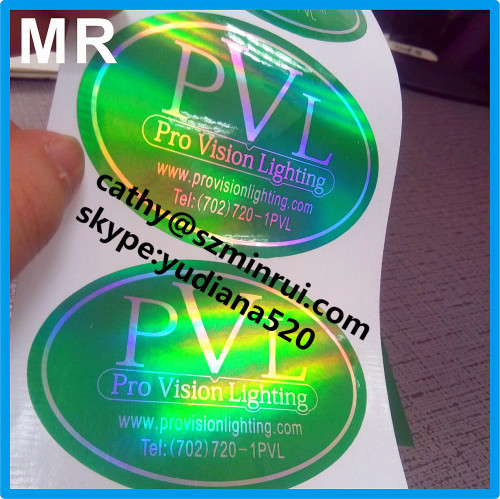 Printing holographic company logo anti-conuterfeiting label