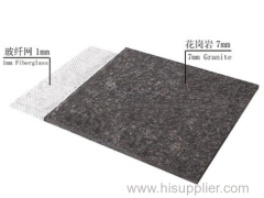 Ultra thin granite reinforced fiberglass