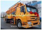 Yellow Concrete Pump Truck With 24m Booms 1400 feeding height