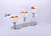 Gold / Silver / Rose Gold Plating Tiered Buffet Stand With 3 Ceramic Bowls To Server Desserts