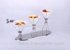 Gold / Silver / Rose Gold Plating Tiered Buffet Stand With 3 Ceramic Bowls To Server Desserts