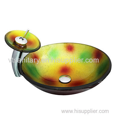 hand painted Glass basin set