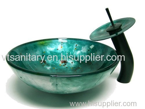 fancy tempered glass basin