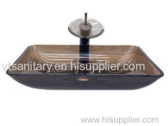 rectangular tempered glass basin