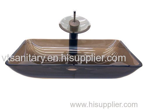 rectangular tempered glass basin