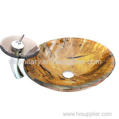 top grade art glass handpainted basin