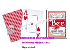 Eco - Friendly Bee Wide Size Marked Poker Cards / Jumbo Index Playing Cards
