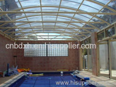UNQ polycarbonate sheet cover for swimming pool retractable roof