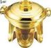 Gold Plated Chinese Tableware Alcohol Fuel hot pot Cookware For One Person