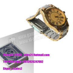 Golden Color Watch Camera To Scan Bar-Codes Marking Playing Cards In The Hand For Poker Analyzer