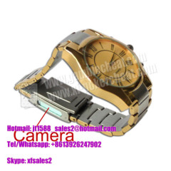 Golden Color Watch Camera To Scan Bar-Codes Marking Playing Cards In The Hand For Poker Analyzer