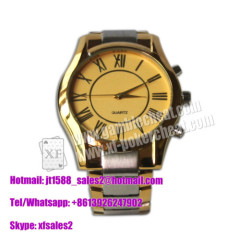 Golden Color Watch Camera To Scan Bar-Codes Marking Playing Cards In The Hand For Poker Analyzer