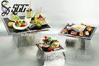 Trapezoid Stainless Steel Buffet Food Display with Slate Plate For Hotel