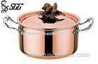 Polished Round European Copper Pot 3-Ply Cookware For Restaurants