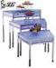 LED Design Fan Shape Glass Top Buffet Table For Displaying Food And Beverage