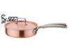 24cm Tri-Ply Cookware Round Copper Fry Pan 2.5mm Thickness Brushed Finishing