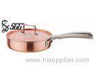 24cm Tri-Ply Cookware Round Copper Fry Pan 2.5mm Thickness Brushed Finishing