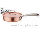 24cm Tri-Ply Cookware Round Copper Fry Pan 2.5mm Thickness Brushed Finishing
