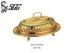 Real Gold Plated Round Food Dome Cover With Oval Reticulate Pattern Cover For Hotel / Home