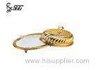 14 inch 16 inch Gold Plated Oval Stainless Steel Plate with Cover SCC ZA-011A