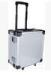 Lightweight Hard Wheeled Trolley Tool Case Durable Portable Silver Aluminum Briefcase