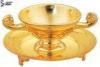 Triratna Handles Gold Plated Tableware Shark fin Soup Bowl with Lid