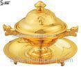 Dargon Shaped Handles Gold Plated Chinese Tableware Shark fin Soup Bowls with Handles