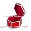 Red Round Custom Cosmetic Travel Organizer Makeup Storage Bags Aluminum Beauty Box