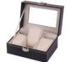 Mirrored Watch Storage Case For 3 Watches Exquisite Proper Convenient Buckle