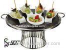 Round Mirror Polished Stainless Steel Buffet Display Stands For Wedding Party