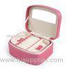 OEM PU Pink Cute Jewellery Leather tool Case Cosmetic Makeup Organizer