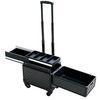 Aluminum Trolley Case Beauty Box On Wheels 375225330 mm With Metal Lock