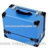 Portable Aluminum Cosmetic Case Makeup Organizer Vanity 2 Trays Soft Handle