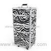 Pink Zebra Cosmetic Bag Portable Beauty Trolley Makeup Travel Case