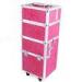 Cosmetic Trolley Case / Trolley Makeup Box Red Stone Pattern Box With Code Lock