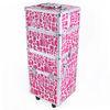 Red Stone Cosmetic Trolley Case / Makeup Trolley Case Beautiful Box Pattern