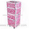 Red Stone Cosmetic Trolley Case / Makeup Trolley Case Beautiful Box Pattern