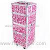 Red Stone Cosmetic Trolley Case / Makeup Trolley Case Beautiful Box Pattern