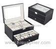 20 Slots Personalized Luxury Wooden Watch Box With Glass View Top
