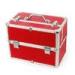 Flannelette Red Makeup Train Case Travel Cosmetic Organizer Customized