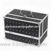 Black Makeup Storage Box Women Vanity Cosmetic Organizer With Flannelette